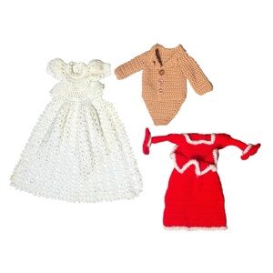 Handmade Crochet Barbie Doll Outfit Lot Vintage Doll Clothes